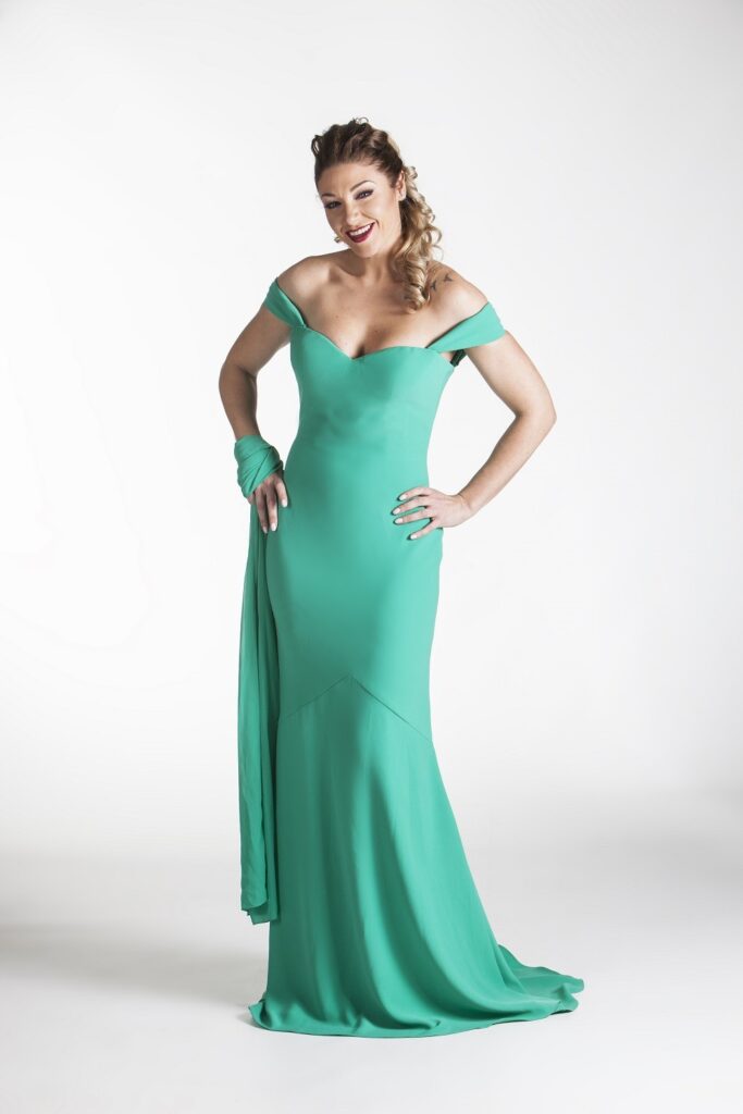 Vestidos de fiesta GEORGETA -VERDE CLARO