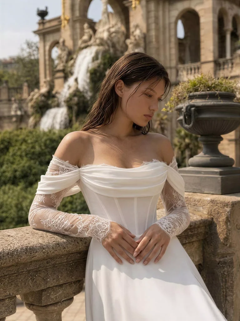 vestido-novia-itara-sedkaatelier-crepé-escotedrapeado-espaldacorsé-detalle-sedkanovias