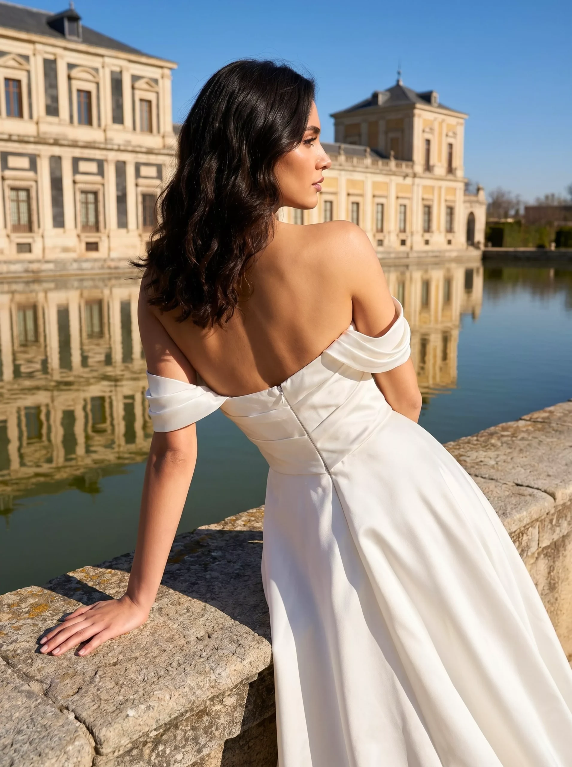 vestido-novia-oliva-sedkacouture-crepé-escotepalabradehonor-espaldaenv-detallespalda-sedkanovias